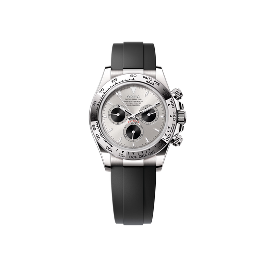 Seiko Mod Daytona OysterFlex Argent - Argent/Noir