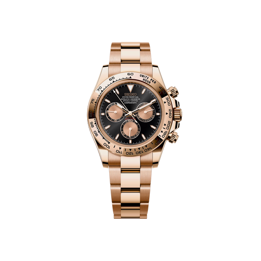 Seiko Mod Daytona Or Rose - Noir/Or Rose