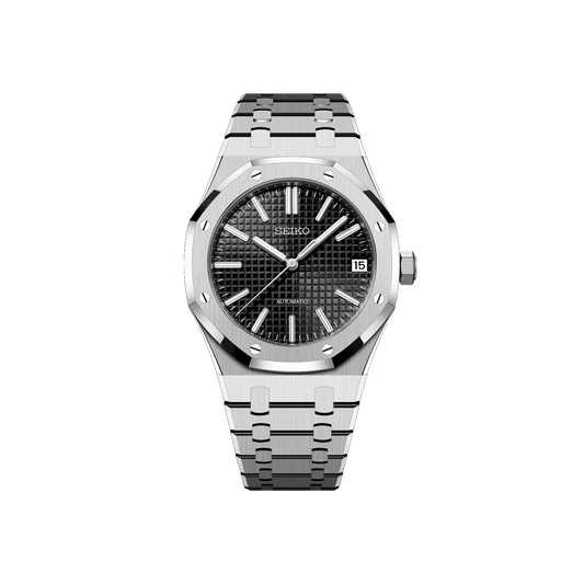 Seiko Mod Royal Oak Argenté - Noir