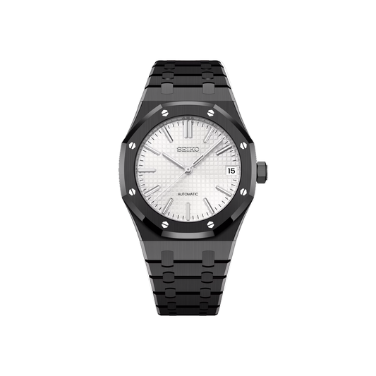 Seiko Mod Royal Oak Noir - Blanc