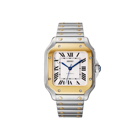 Seiko Mod Santos - Argent/Or - Blanc