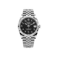 Seiko Mod DateJust - Argent - Noir Arabic
