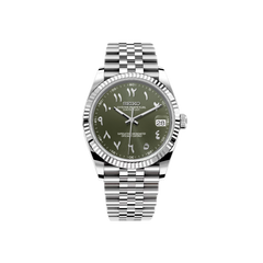 Seiko Mod DateJust - Argent - Olive Arabic