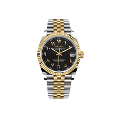 Seiko Mod DateJust - Argent/Or - Noir Arabic