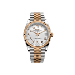 Seiko Mod DateJust - Argent/Or Rose - Blanc Arabic