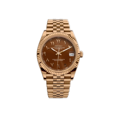 Seiko Mod DateJust - Or Rose - Marron