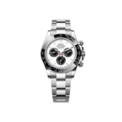 Seiko Mod Daytona Argenté - Blanc/Noir