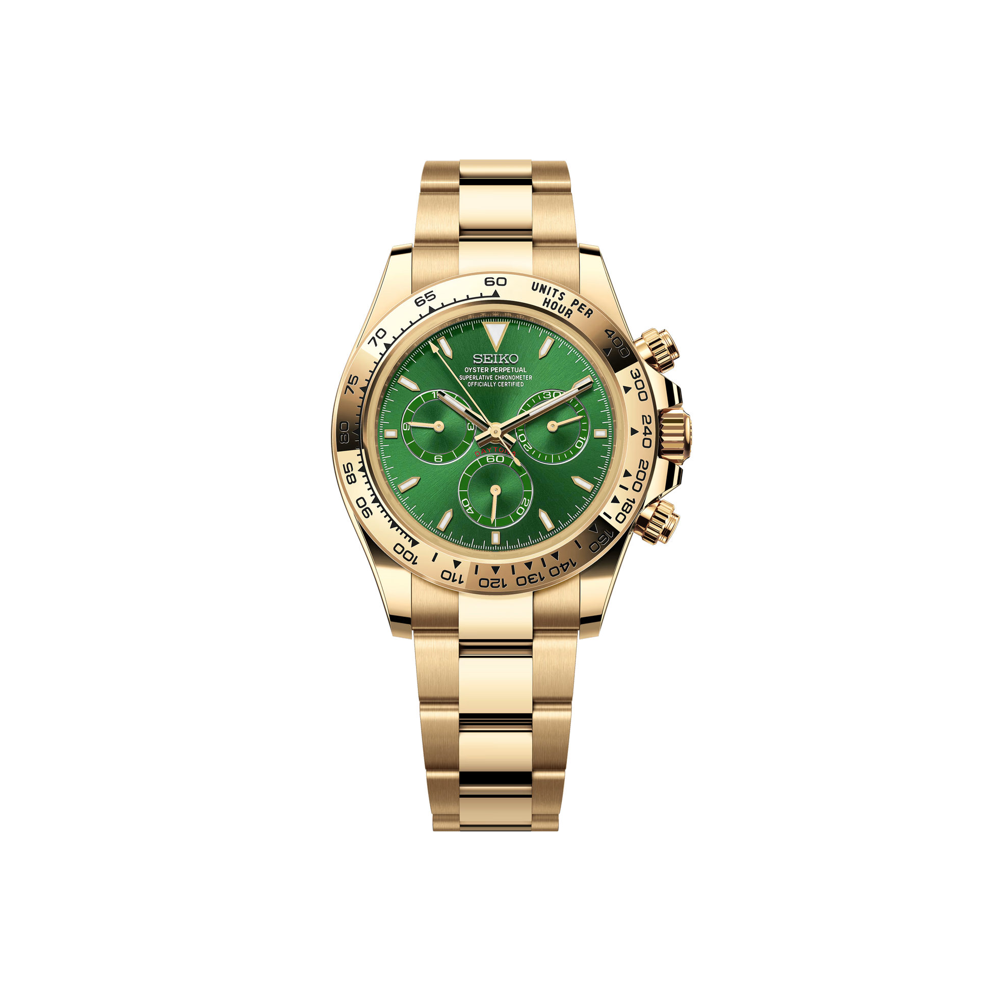 Seiko Mod Daytona Or - Vert