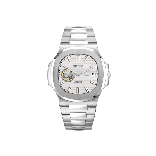 Seiko Mod Nautilus - Argent - Blanc OpenHeart