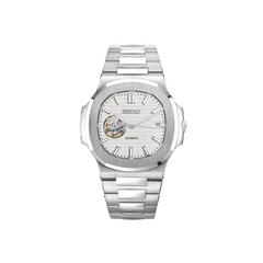 Seiko Mod Nautilus - Argent - Blanc OpenHeart