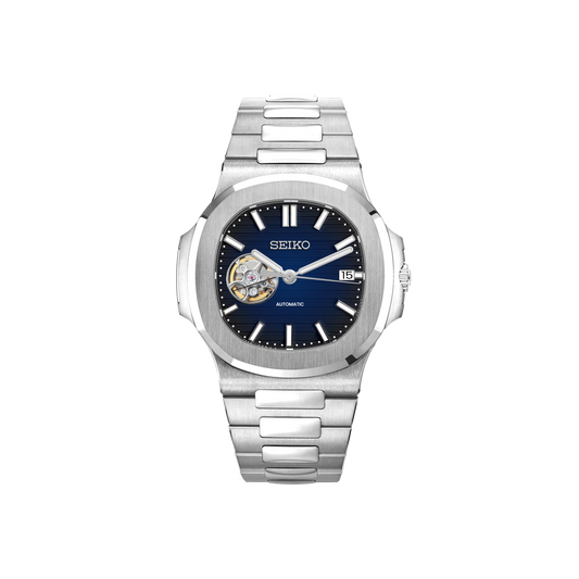 Seiko Mod Nautilus - Argent - Bleu Dégradé OpenHeart