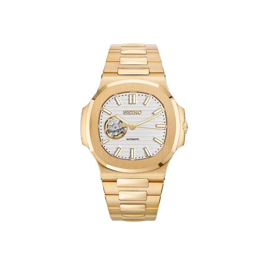 Seiko Mod Nautilus - Or - Blanc - OpenHeart