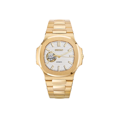 Seiko Mod Nautilus - Or - Blanc - OpenHeart