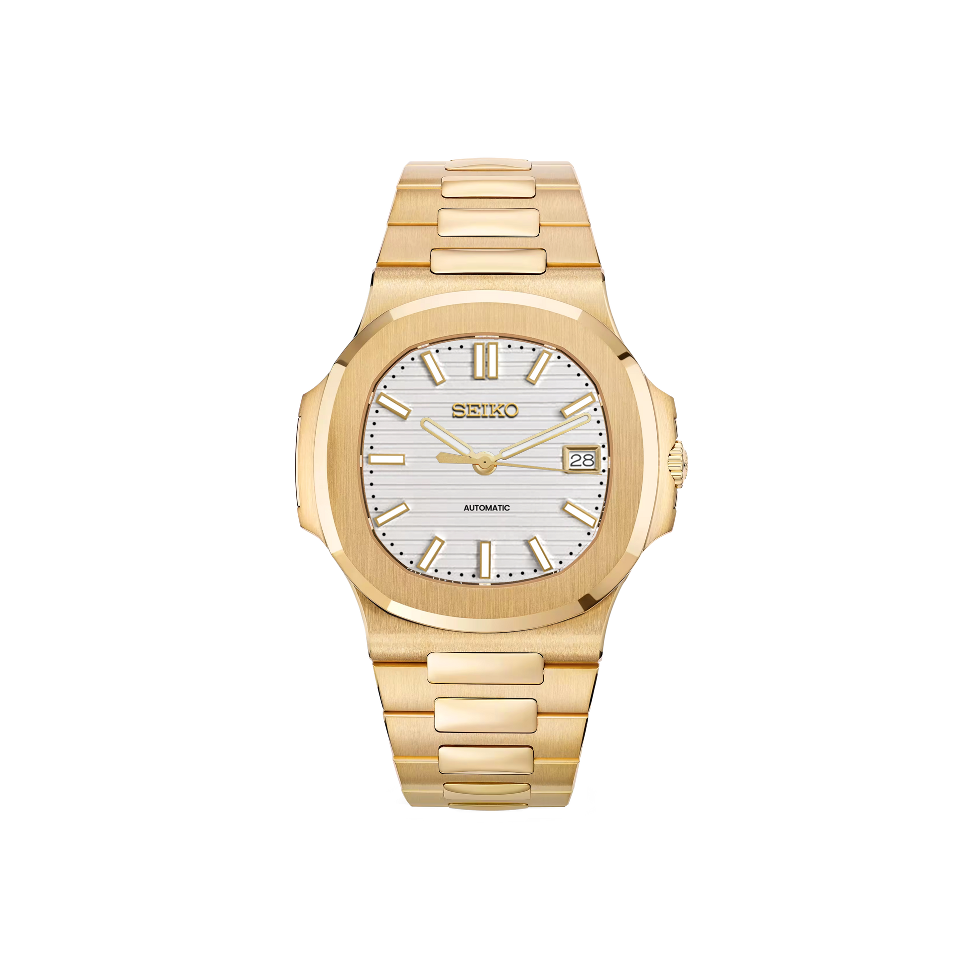 Seiko Mod Nautilus - Or - Blanc