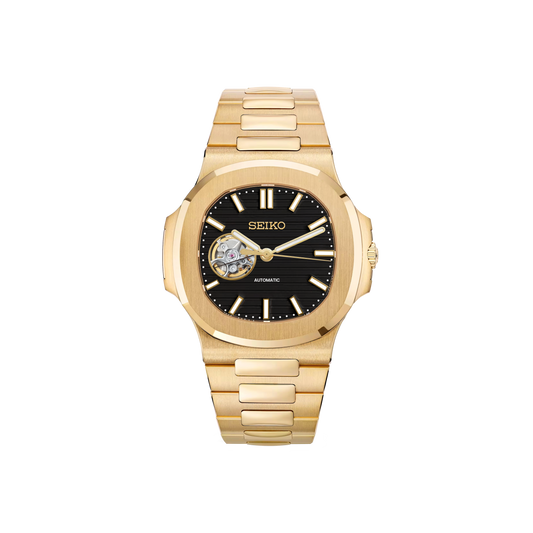 Seiko Mod Nautilus - Or - Noir - OpenHeart