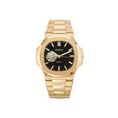 Seiko Mod Nautilus - Or - Noir - OpenHeart