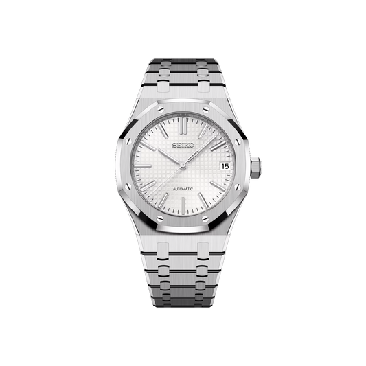 Seiko Mod Royal Oak Argenté - Blanc
