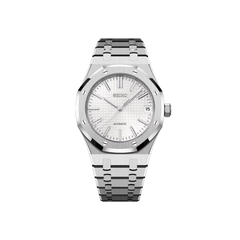 Seiko Mod Royal Oak Argenté - Blanc