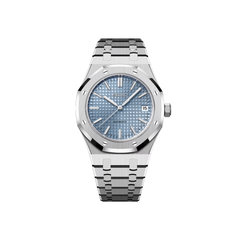 Seiko Mod Royal Oak Argenté - Bleu Clair