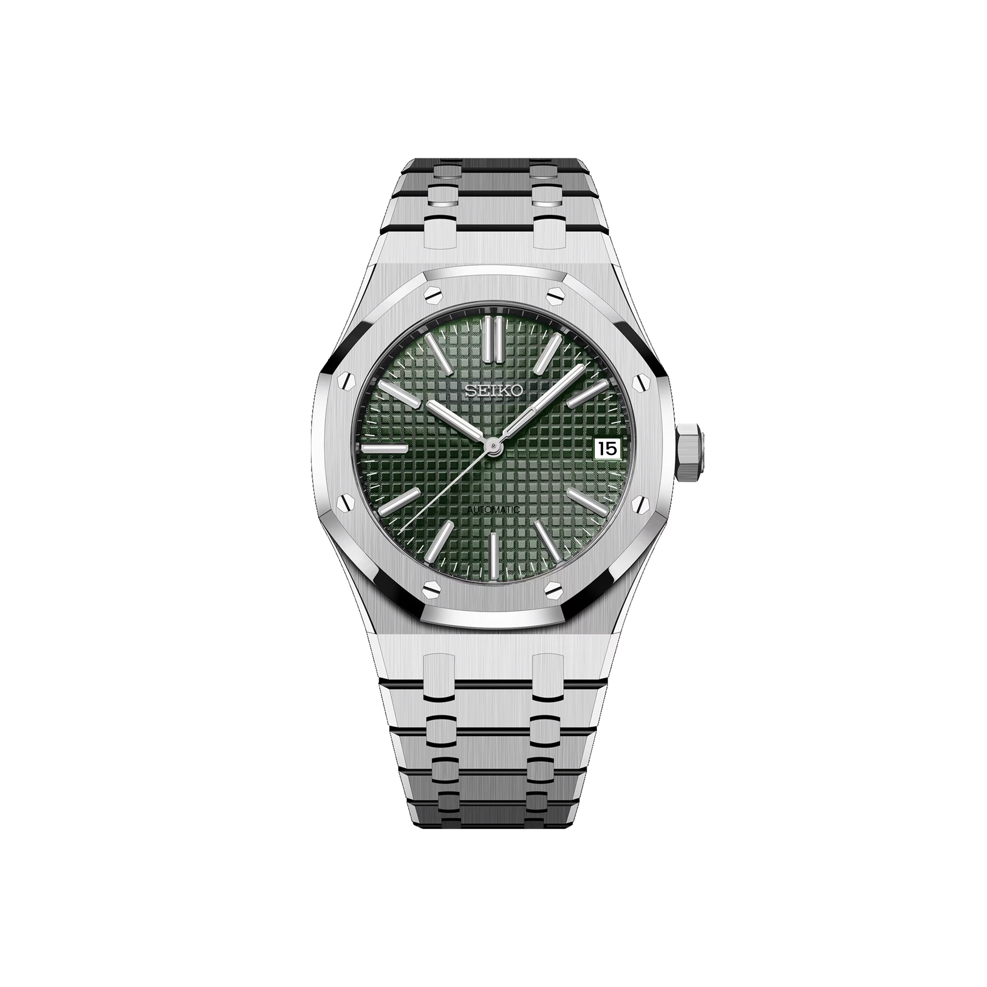 Seiko Mod Royal Oak Argenté - Vert
