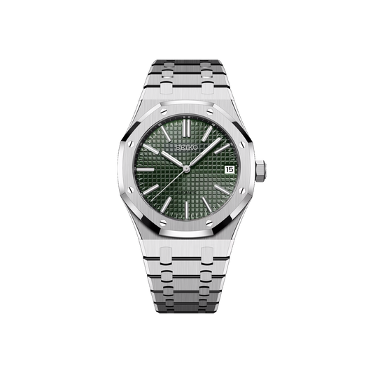 Seiko Mod Royal Oak Argenté - Vert
