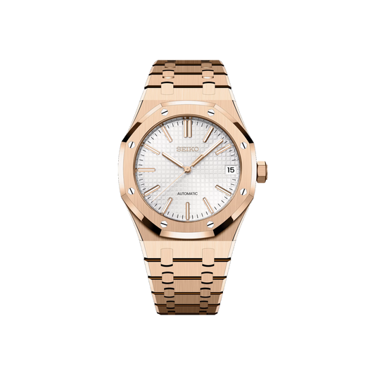 Seiko Mod Royal Oak Or Rose - Blanc