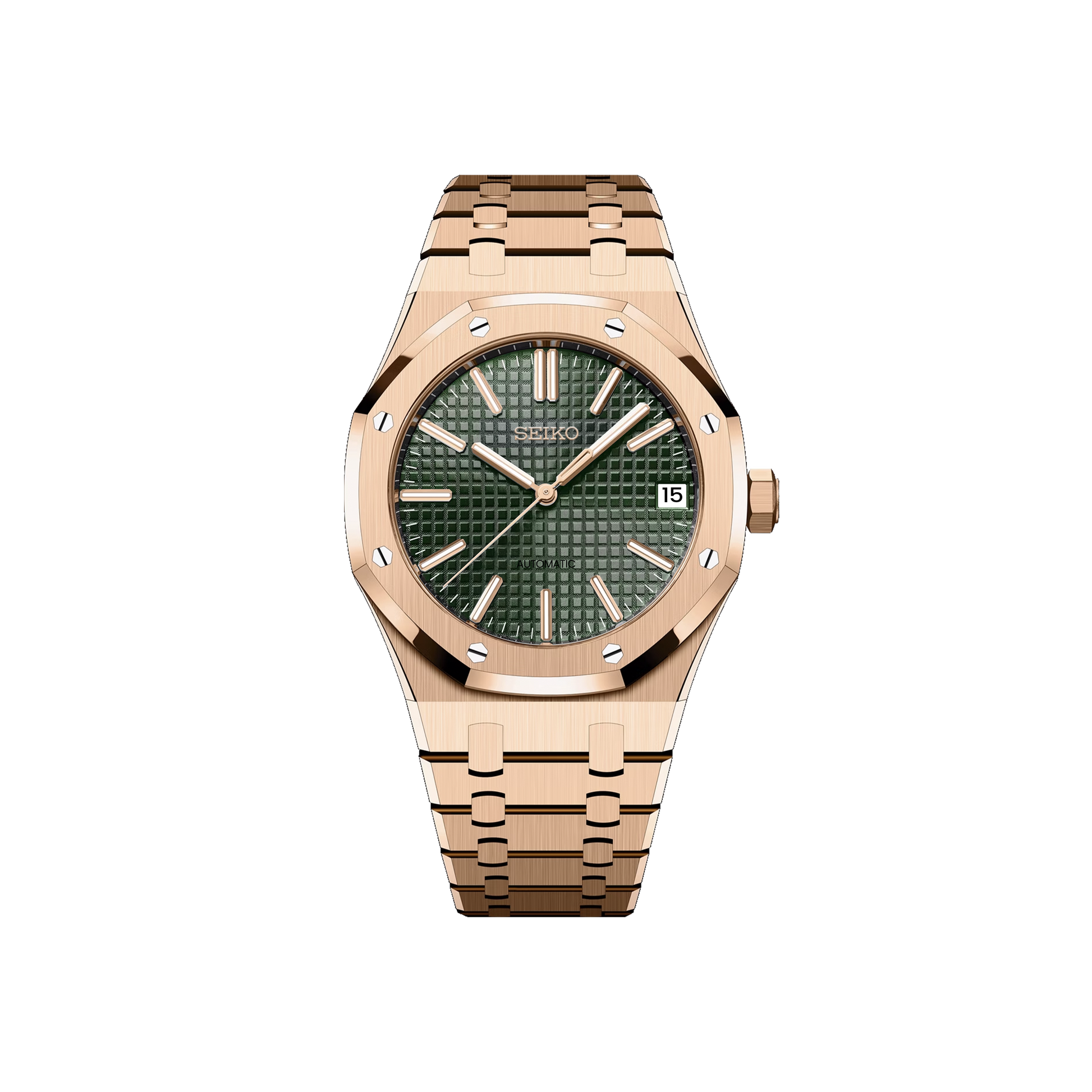 Seiko Mod Royal Oak Or Rose - Vert