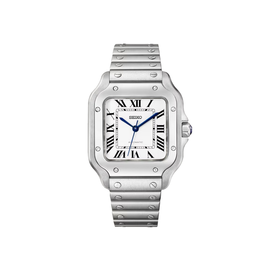 Seiko Mod Santos - Argent - Blanc