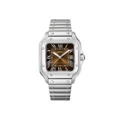 Seiko Mod Santos - Argent - Marron