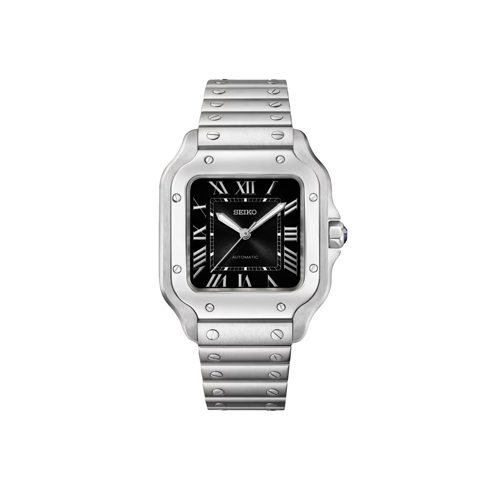 Seiko Mod Santos - Argent - Noir