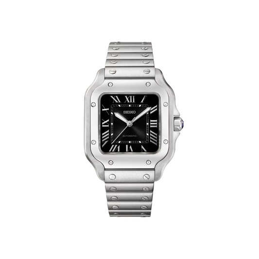 Seiko Mod Santos - Argent - Noir
