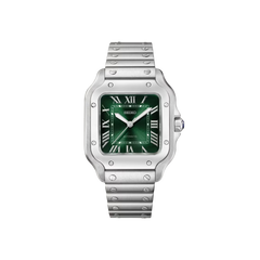 Seiko Mod Santos - Argent - Vert