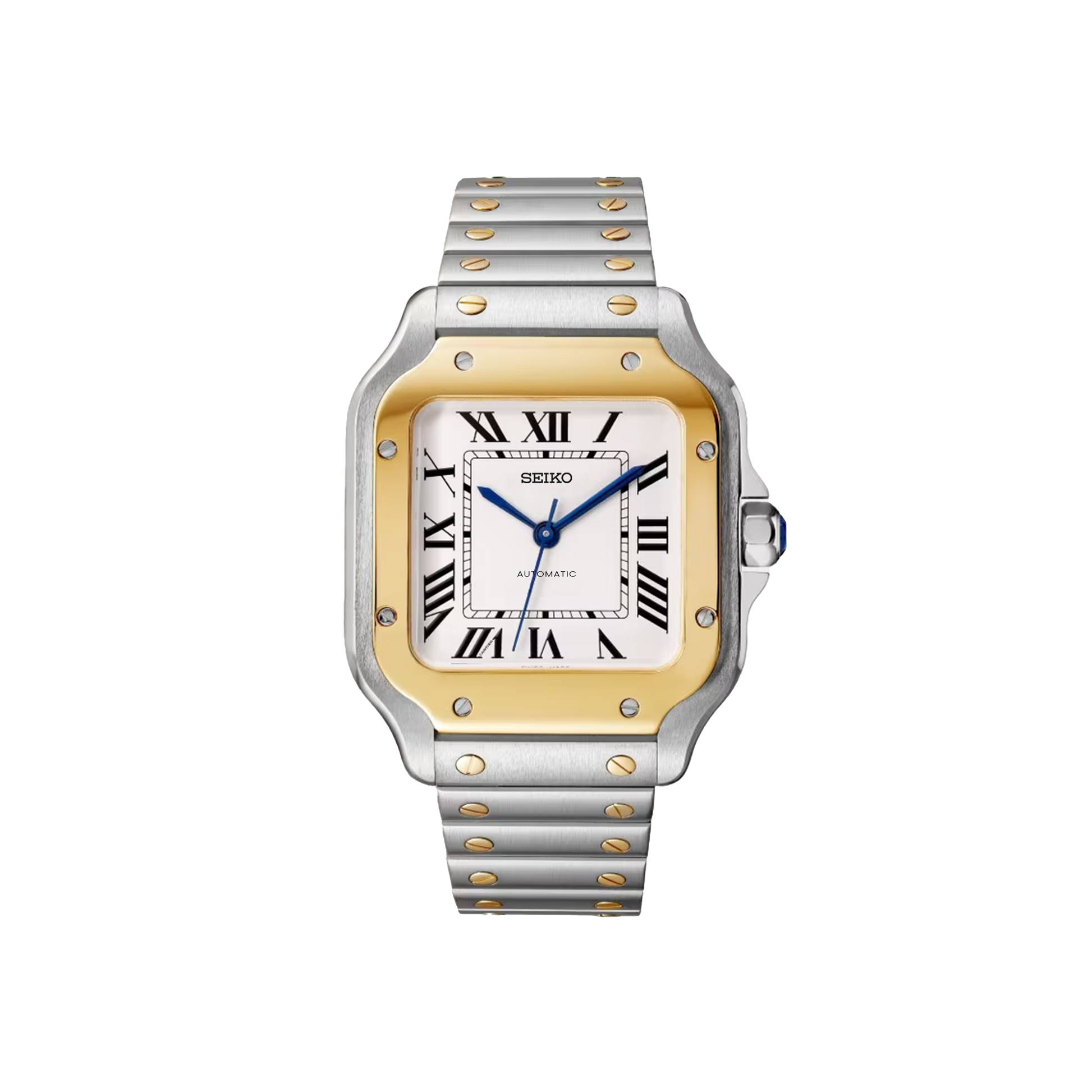 Seiko Mod Santos - Argent/Or - Blanc